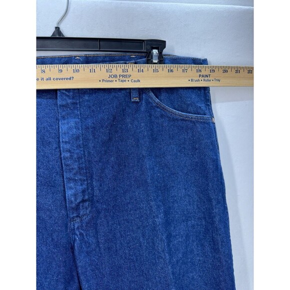 Wrangler Jeans Mens 36x34 Blue Denim Original Fit Cowboy Cut Dark Wash 13MWZPW - Picture 4 of 8